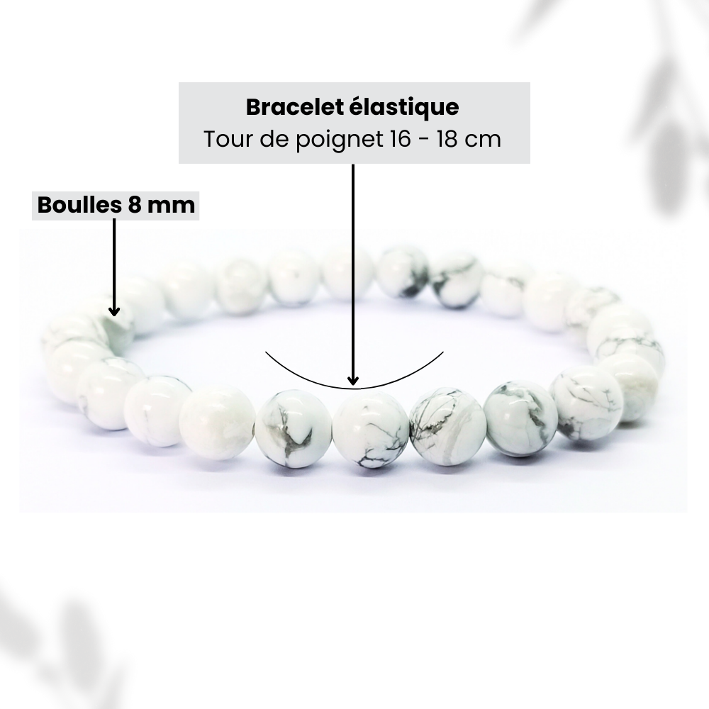Bracelet Howlite Boule Qualité A