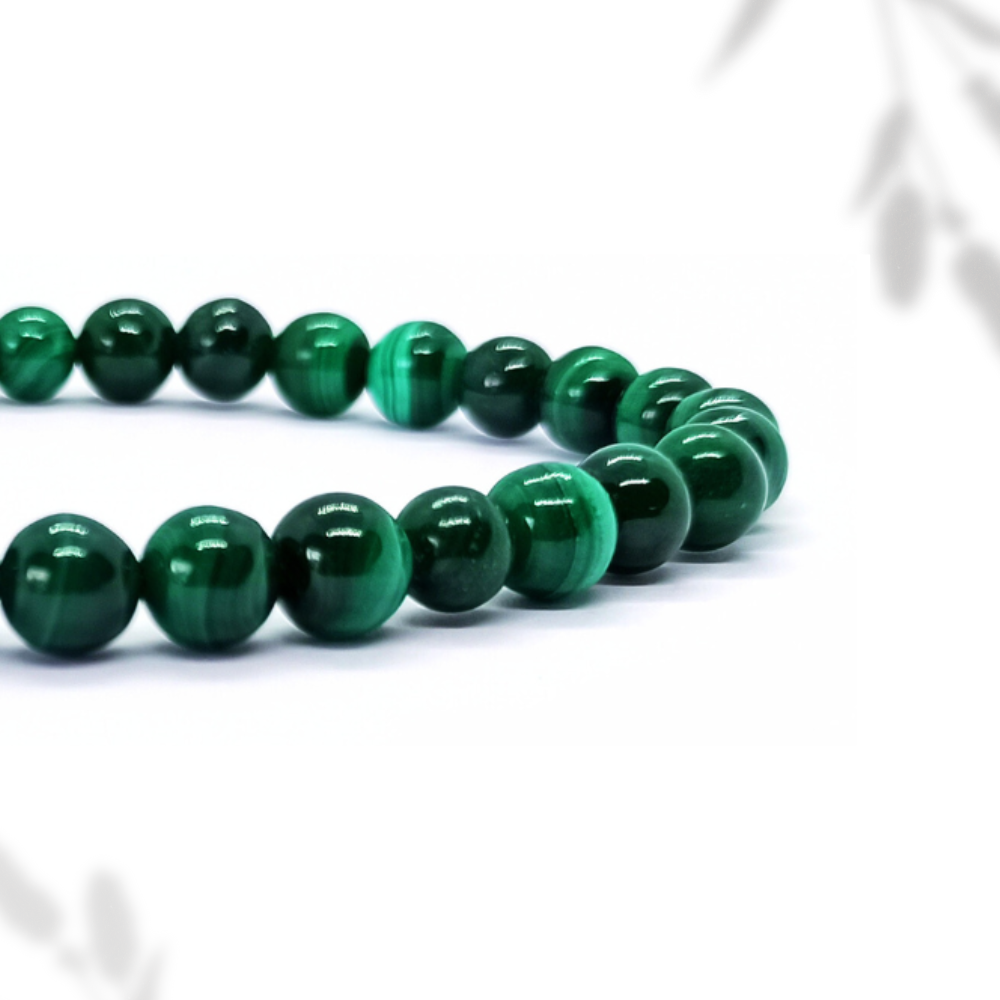 Bracelet Malachite Naturelle Boule Qualité A