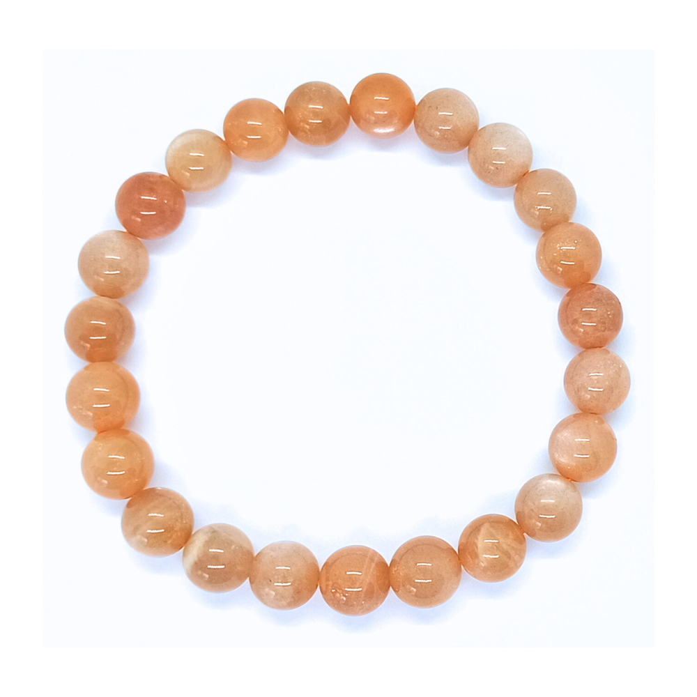 Bracelet Pierre de Lune Rose Boule Qualité A