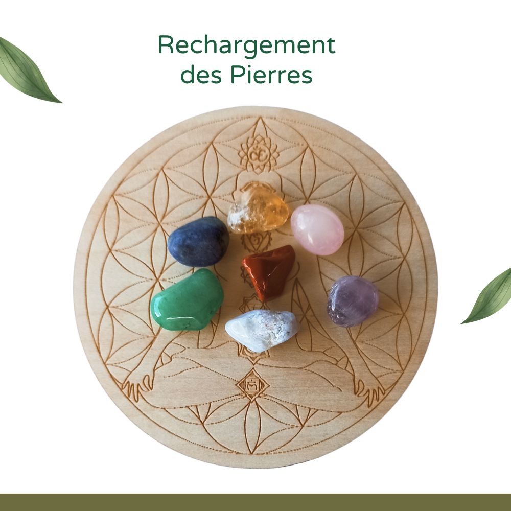 Fleure de Vie et 7 Pierre Chackras Pour Recharger les Pierres