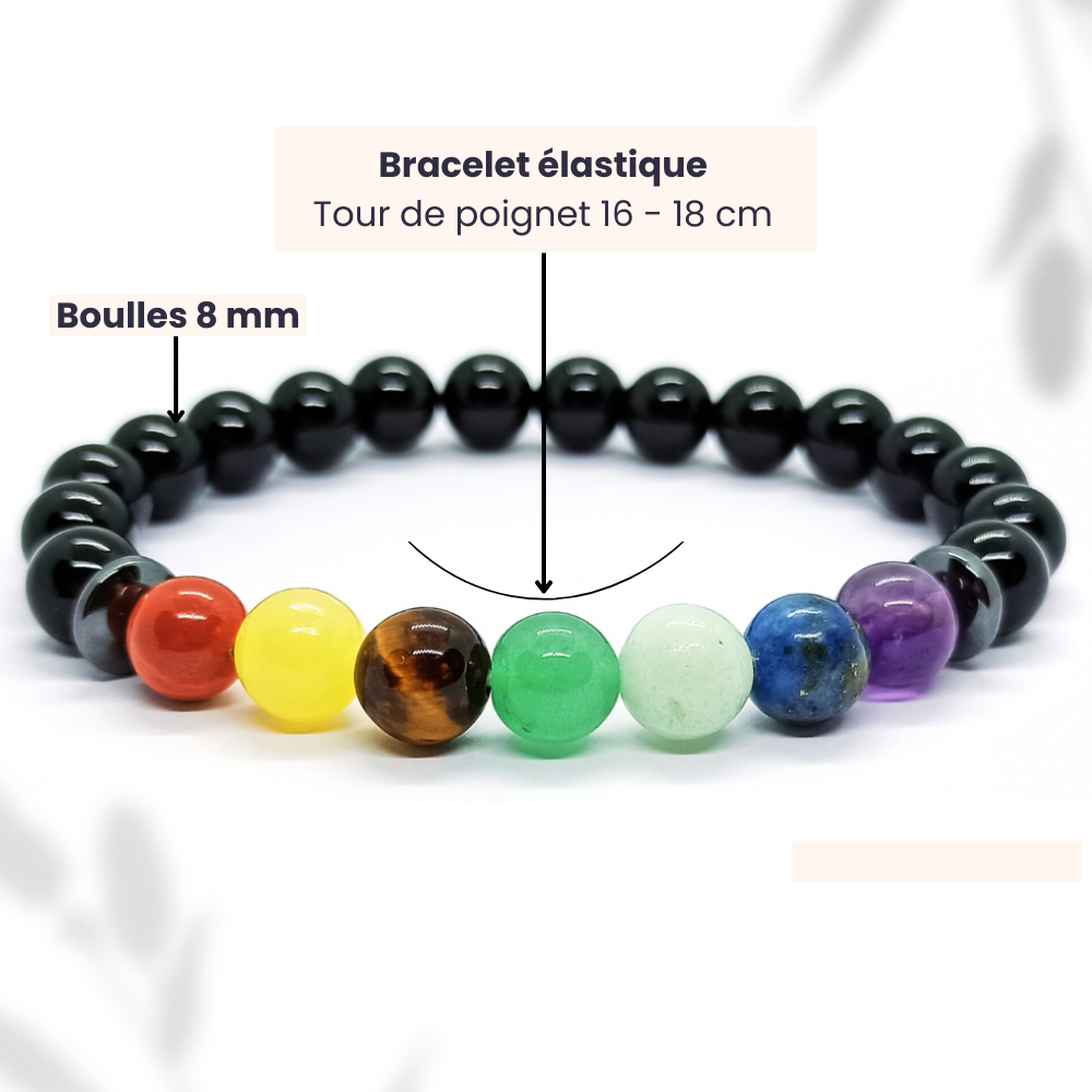 Bracelet 7 Chakras et Onyx