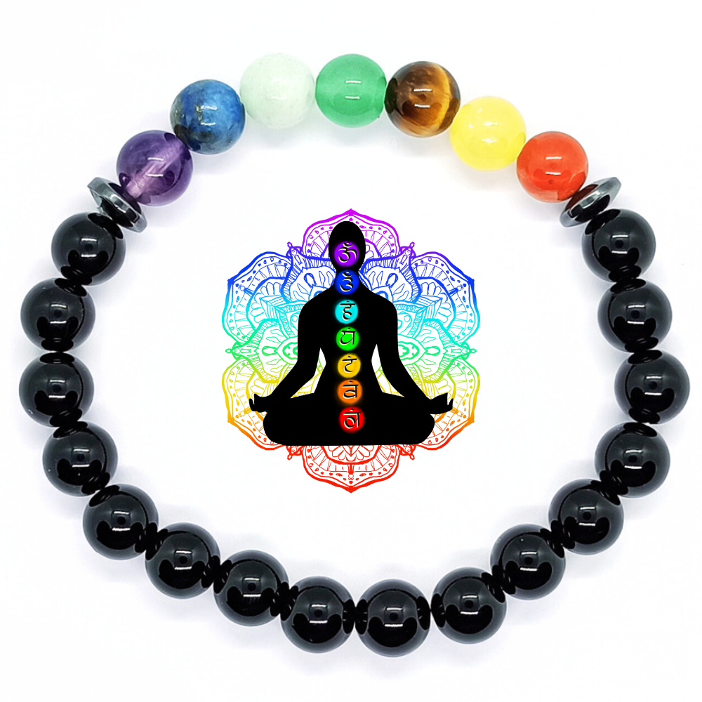 Bracelet 7 Chakras et Onyx