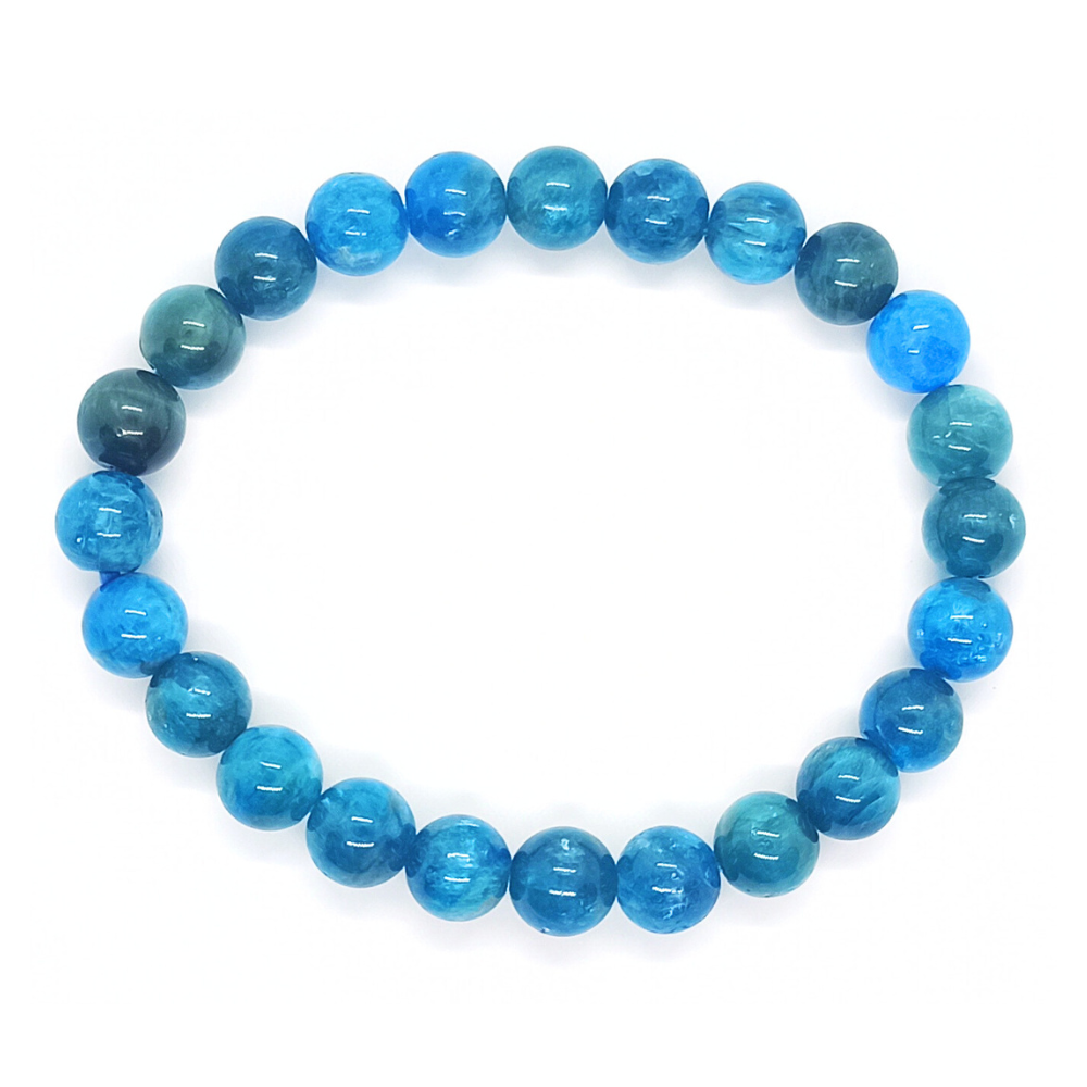 Bracelet Apatite Bleue Boule Qualité A+