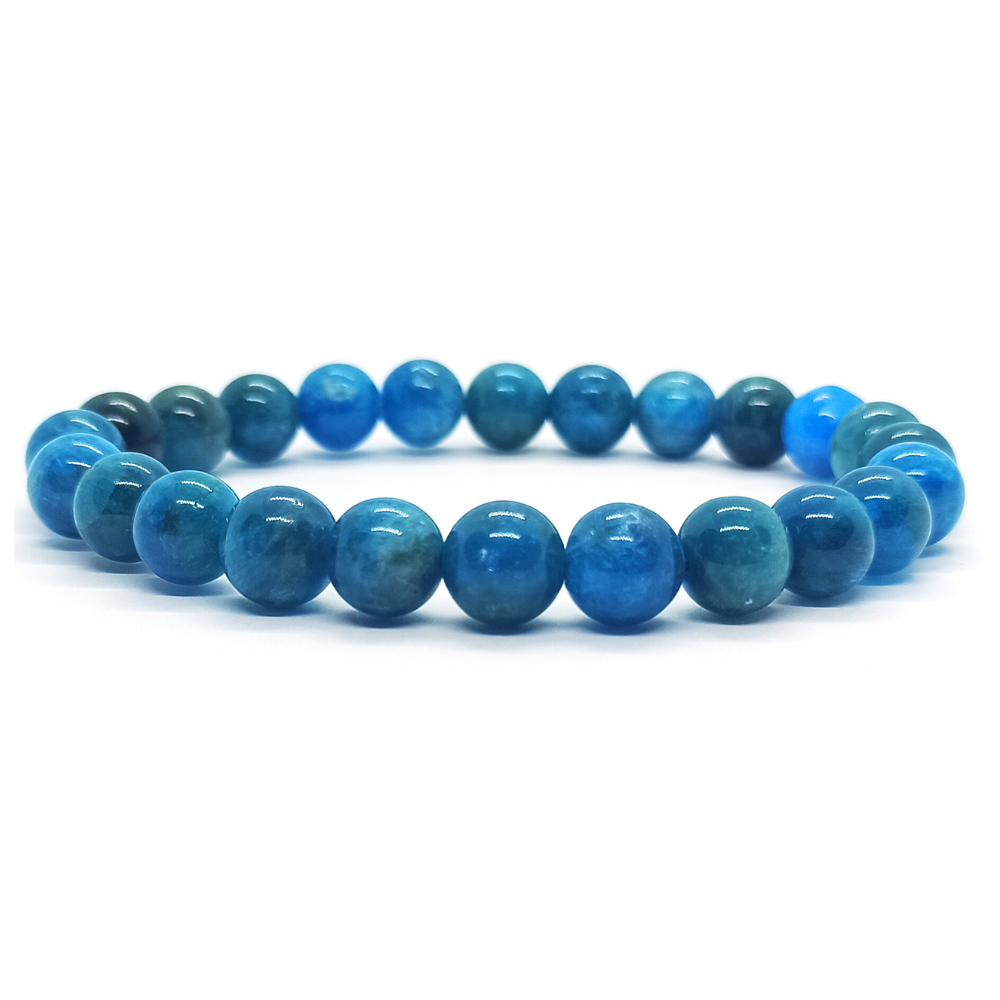 Bracelet Apatite Bleue Boule Qualité A+