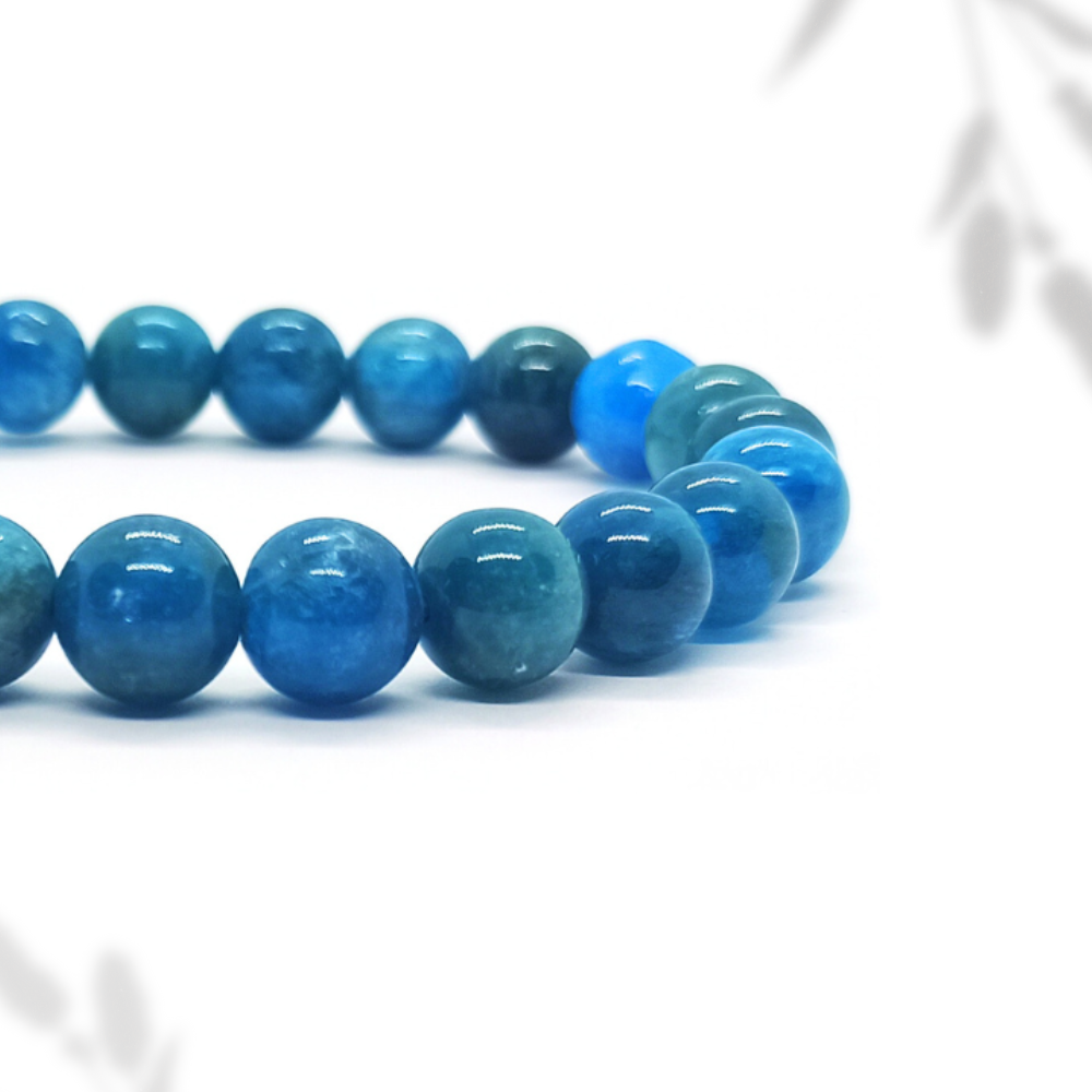 Bracelet Apatite Bleue Boule Qualité A+