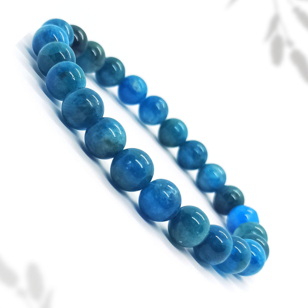 Bracelet Apatite Bleue Boule Qualité A+