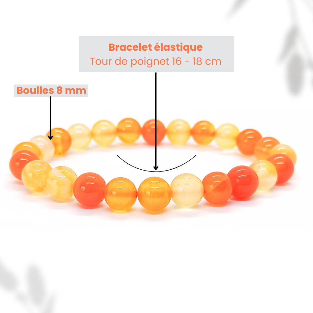 Bracelet Cornaline Boule Qualité A