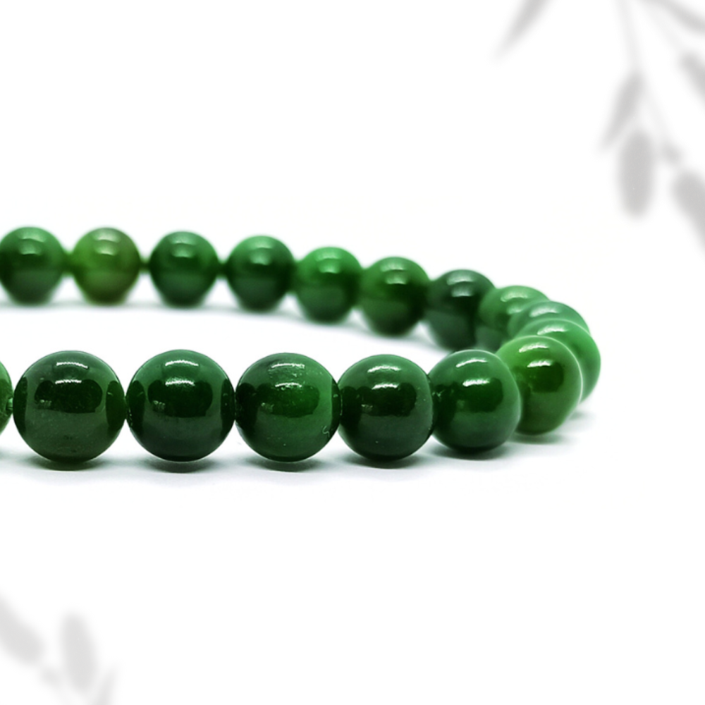 Bracelet Jade Nephrite Naturelle Boule Qualité AA