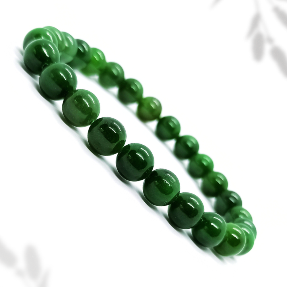 Bracelet Jade Nephrite Naturelle Boule Qualité AA