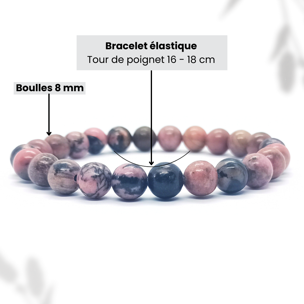 Bracelet rhodonite Boule Qualité A