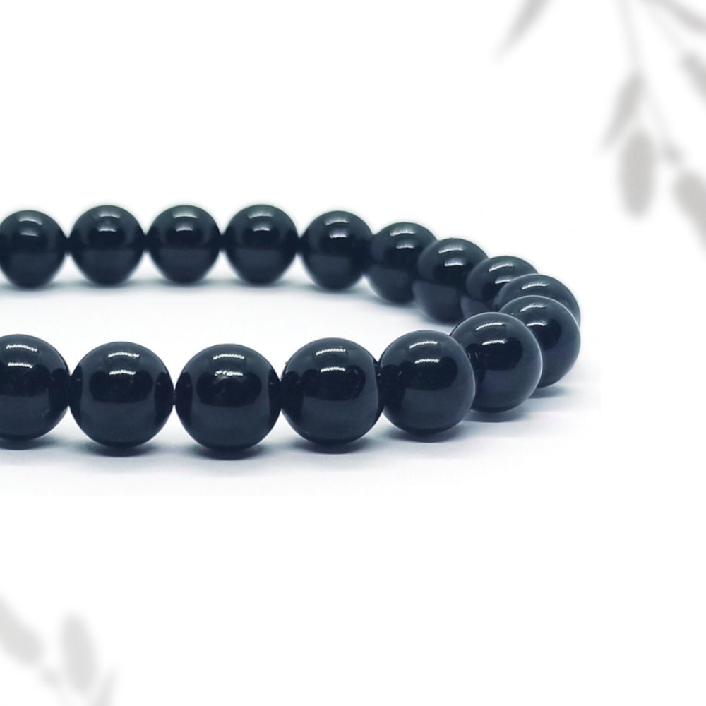 Bracelet Tourmaline Noire Boule Qualité A