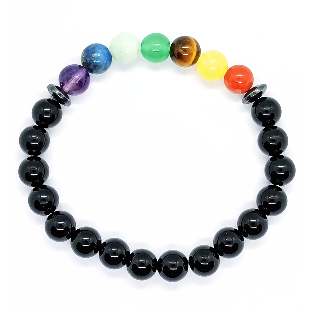 Bracelet 7 Chakras et Onyx