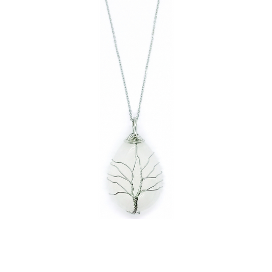 Pendentif arbre de vie goutte Cristal de Roche