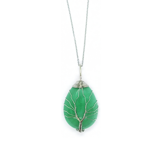 Pendentif arbre de vie goutte Aventurine