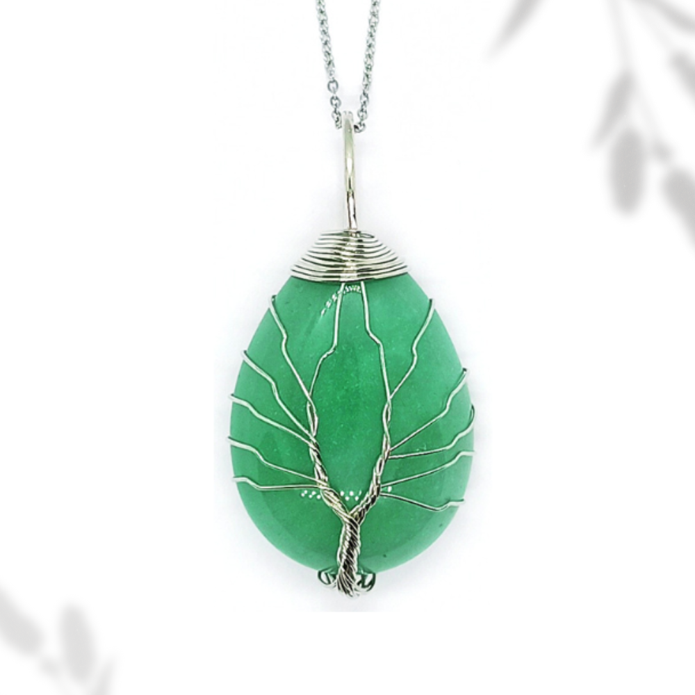 Pendentif arbre de vie goutte Aventurine