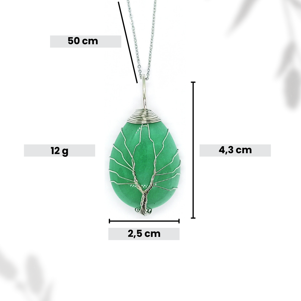 Pendentif arbre de vie goutte Aventurine